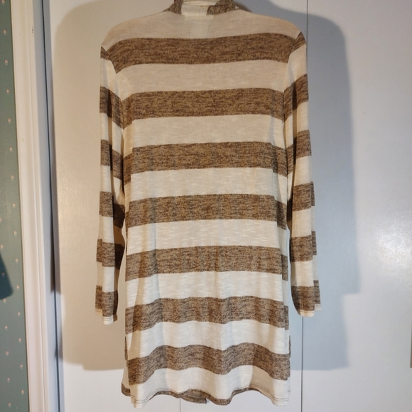 Waterfall front open cardi. Striped. - Picture 3 of 4